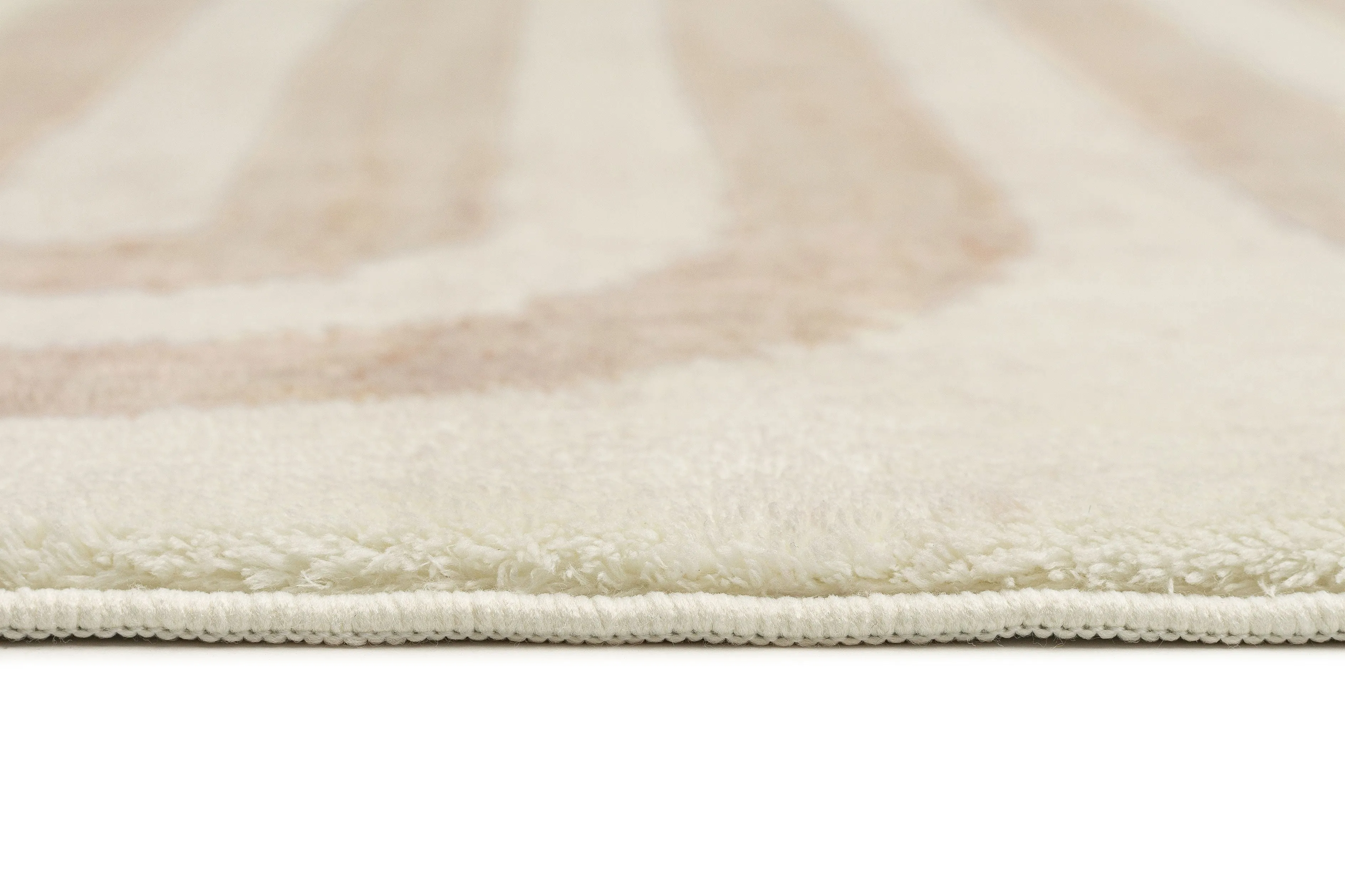 Sargola Ivory Curve Pattern Washable Rug