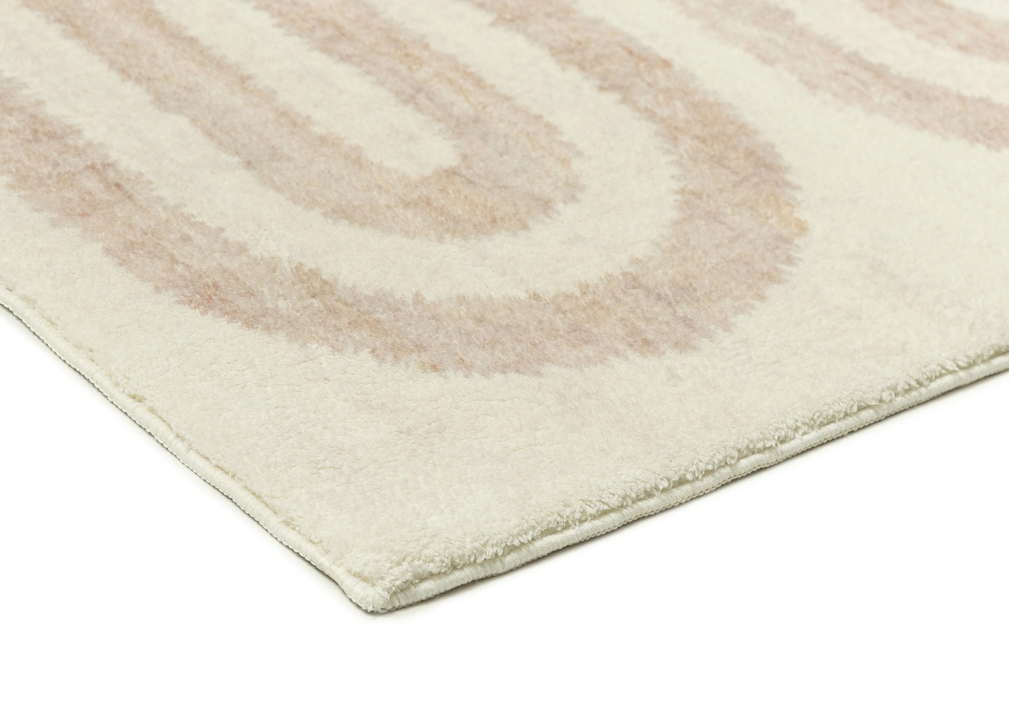 Sargola Ivory Curve Pattern Washable Rug