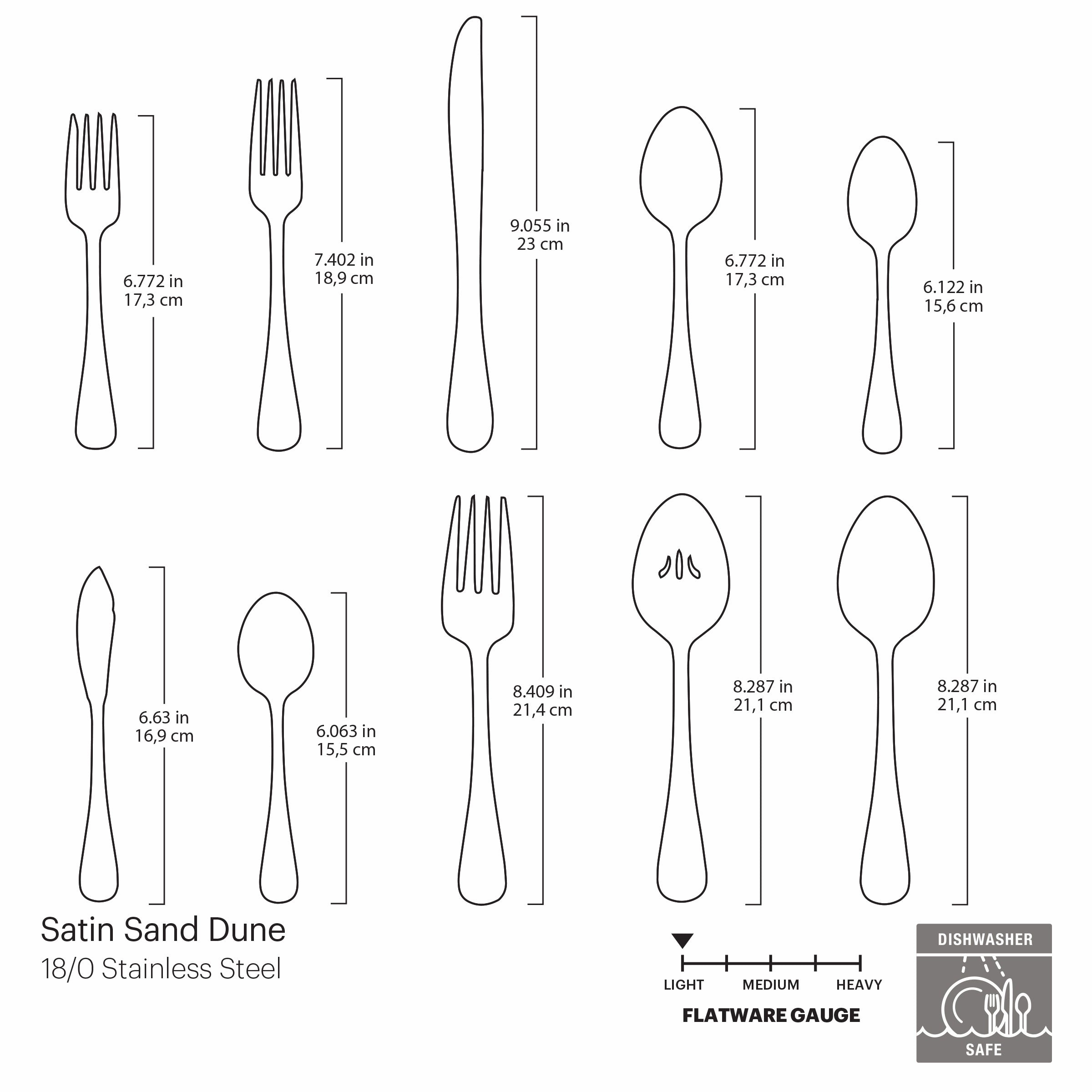 Satin Sand Dune 45 Piece Flatware Set