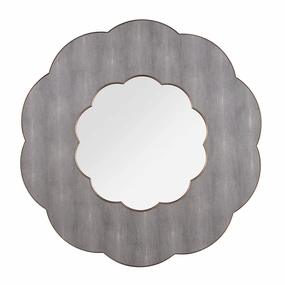 Scallop 453MI54A 54-in Wall Mirror - Gray Shagreen/Weathered Brasswall mounted decorative mirror,full length dressing mirror