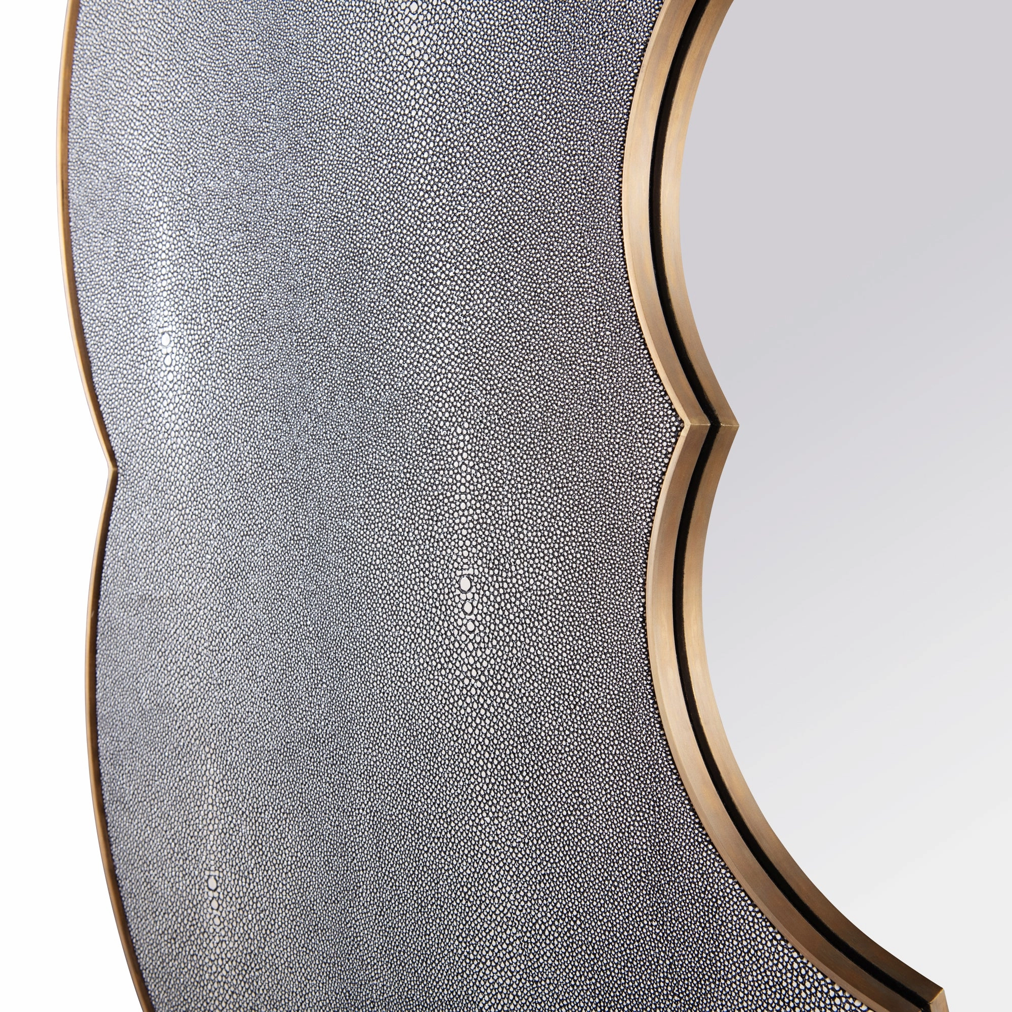 Scallop 453MI54A 54-in Wall Mirror - Gray Shagreen/Weathered Brass