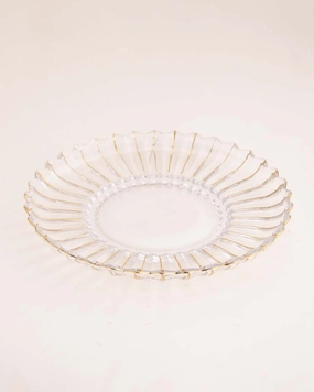 Scalloped Edge Crystal Glass Decorative Platehome decor ,wall decor 