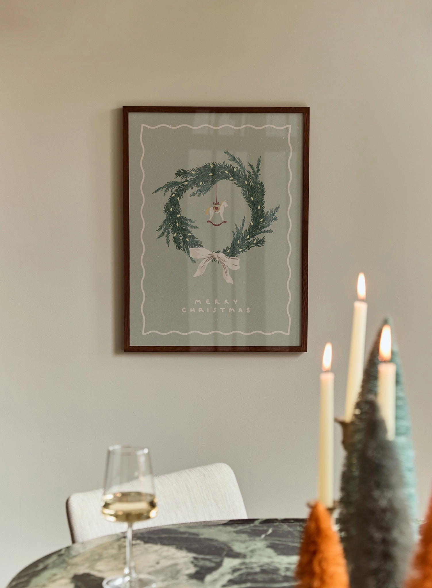 Scandi Winter Wreath, Poster