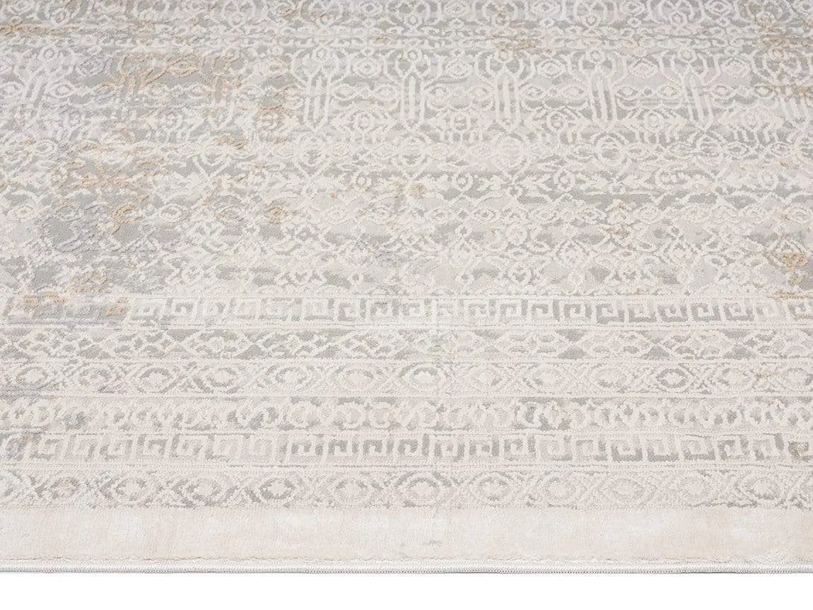 Seda Cream Ivory And Grey Traditional Floral Rug