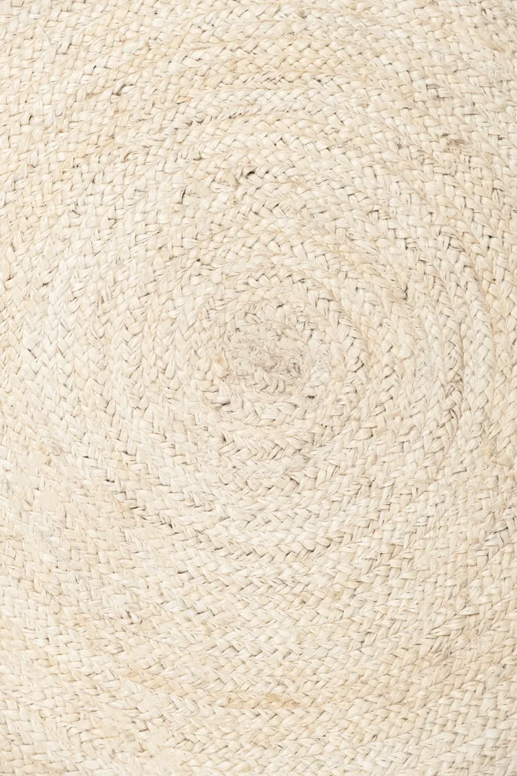 Sete Bleached Hand-Braided Round Jute Rug