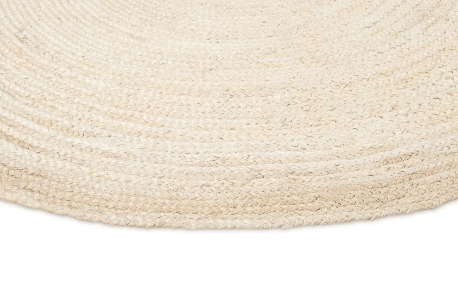 Sete Bleached Hand-Braided Round Jute Rug