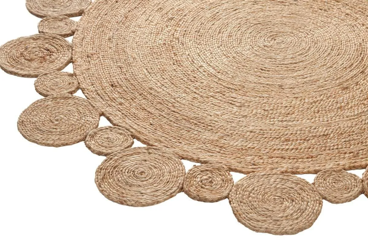 Shani Hand Made Circle Play Jute Rug *NO RETURNS UNLESS FAULTY