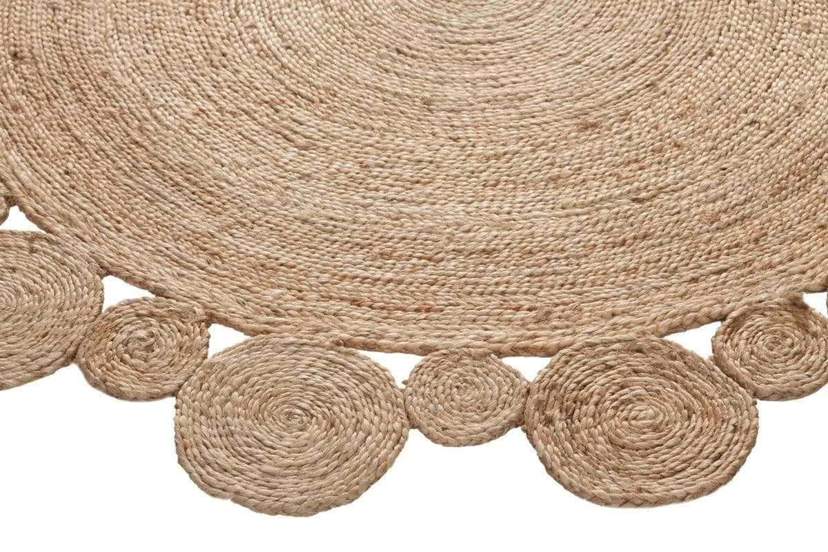 Shani Hand Made Circle Play Jute Rug *NO RETURNS UNLESS FAULTY