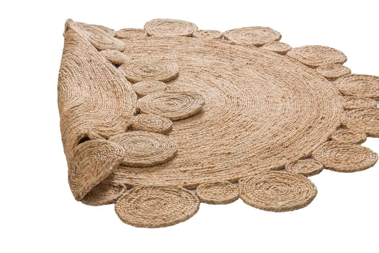 Shani Hand Made Circle Play Jute Rug *NO RETURNS UNLESS FAULTY