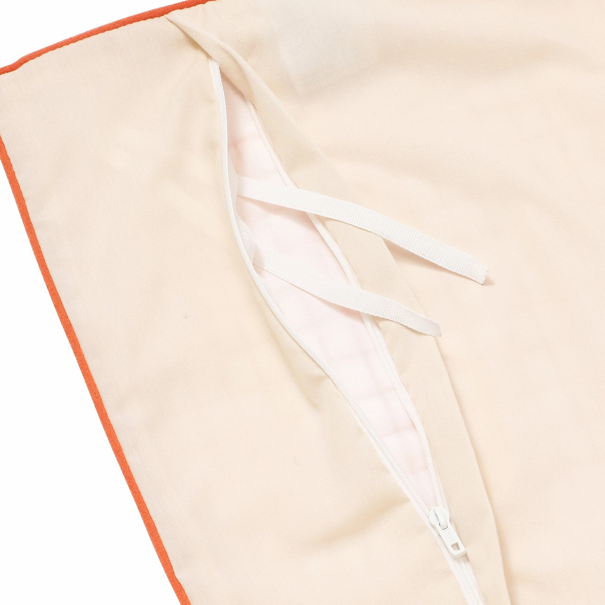 Sheer Check Comforter Single White X Orange