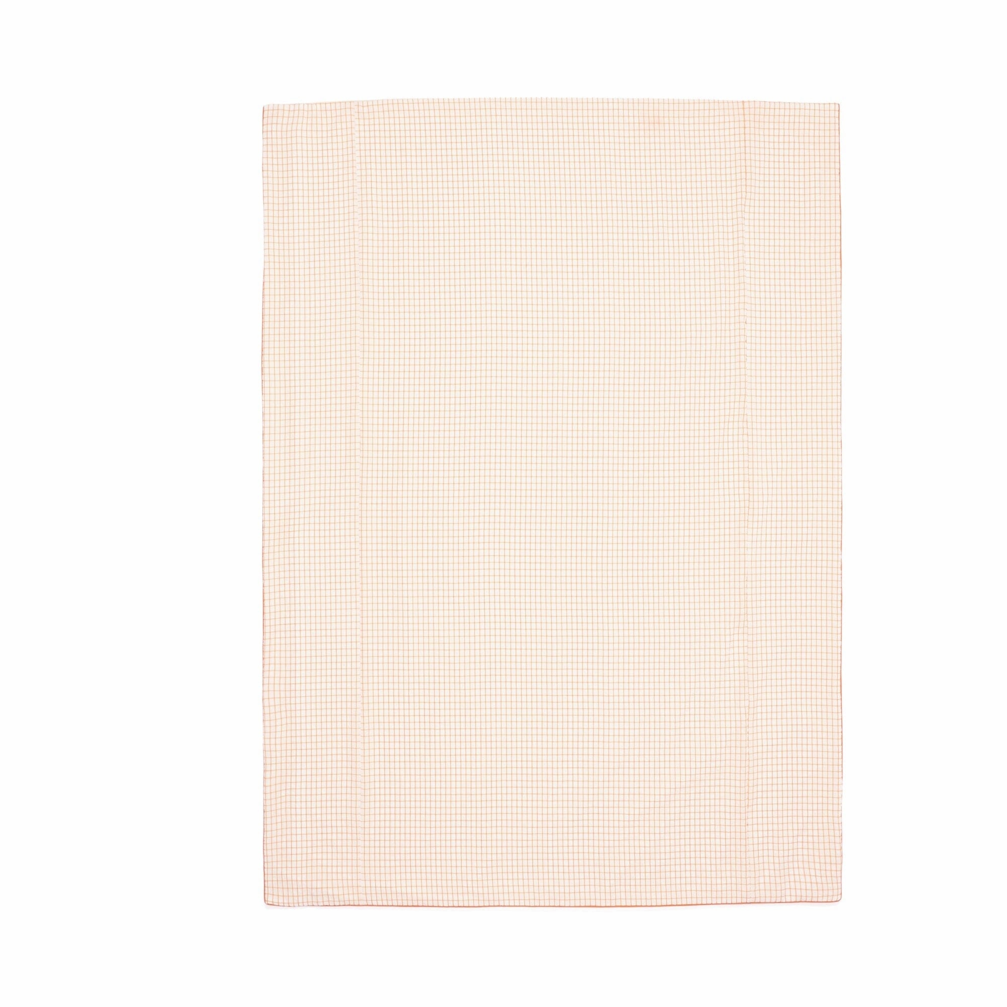 Sheer Check Comforter Single White X Orange