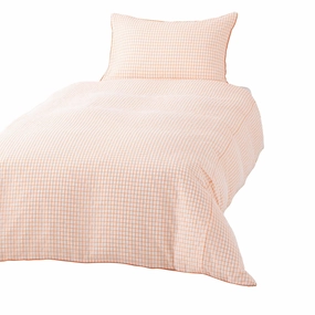 Sheer Check Comforter Single White X Orangebedding sets ,throw blankets 