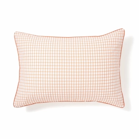 Sheer Check Pillowcase 700 X 500 White X Orangebedding sets ,throw blankets 