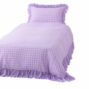 Sheer Check Ruffle Conforter Double Purplebedding sets ,throw blankets 