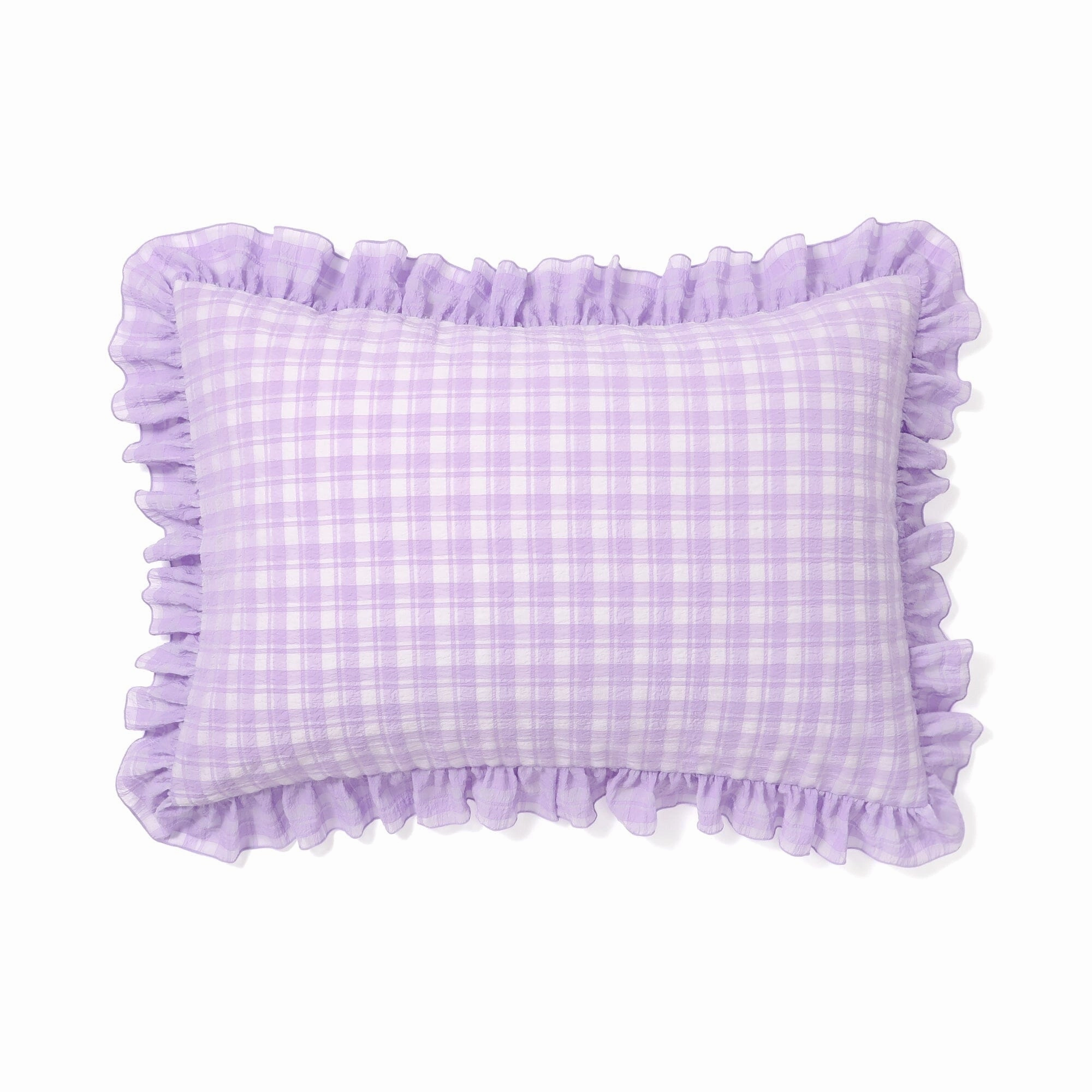 Sheer Check Ruffle Pillowcase 700 X 500 Purplebedding sets ,throw blankets 