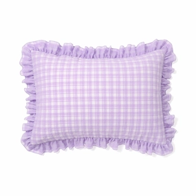 Sheer Check Ruffle Pillowcase 700 X 500 Purplebedding sets ,throw blankets 