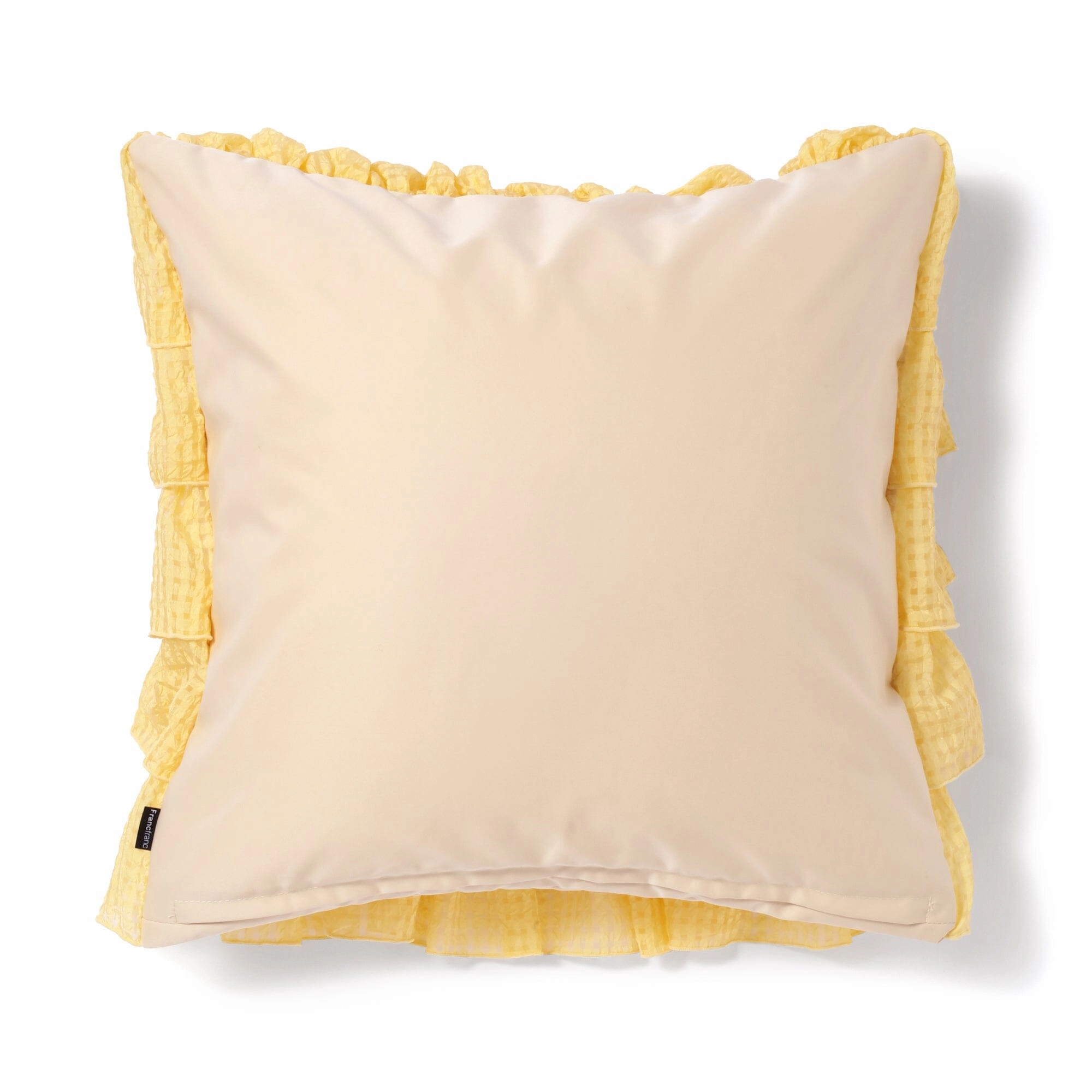 Sheer Frill Check Cushion Cover 450 X 450 Yellow