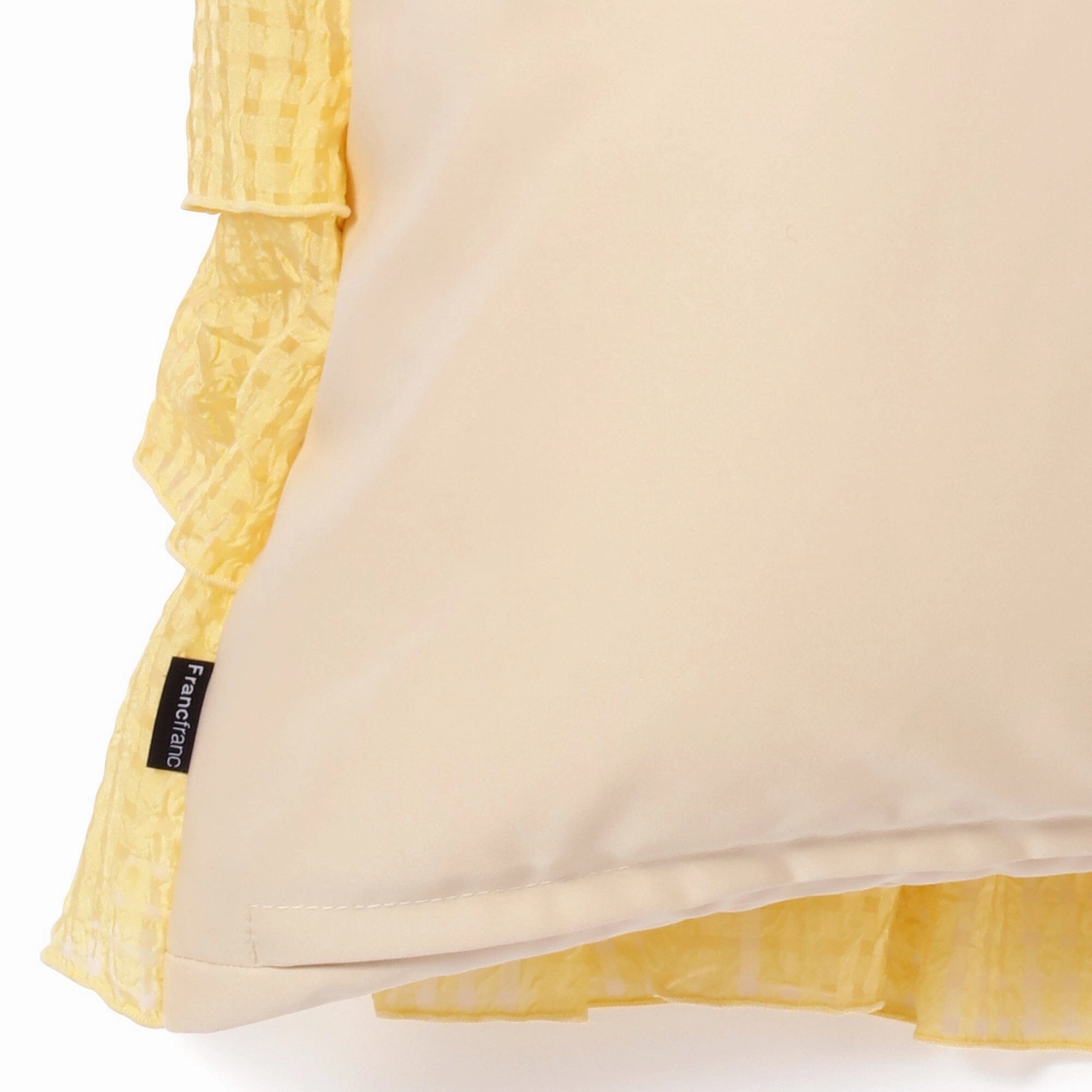 Sheer Frill Check Cushion Cover 450 X 450 Yellow