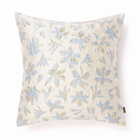Shiny Flower Cushion Cover 450 X 450 White X Bluebedding sets ,throw blankets 