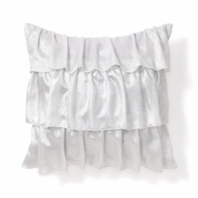 Shiny Frill Cushion Cover 450 X 450 Silverbedding sets ,throw blankets 