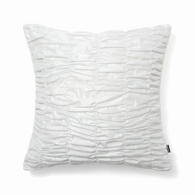 Shiny Gather Cushion Cover 450 x 450  white x Silverbedding sets ,throw blankets 
