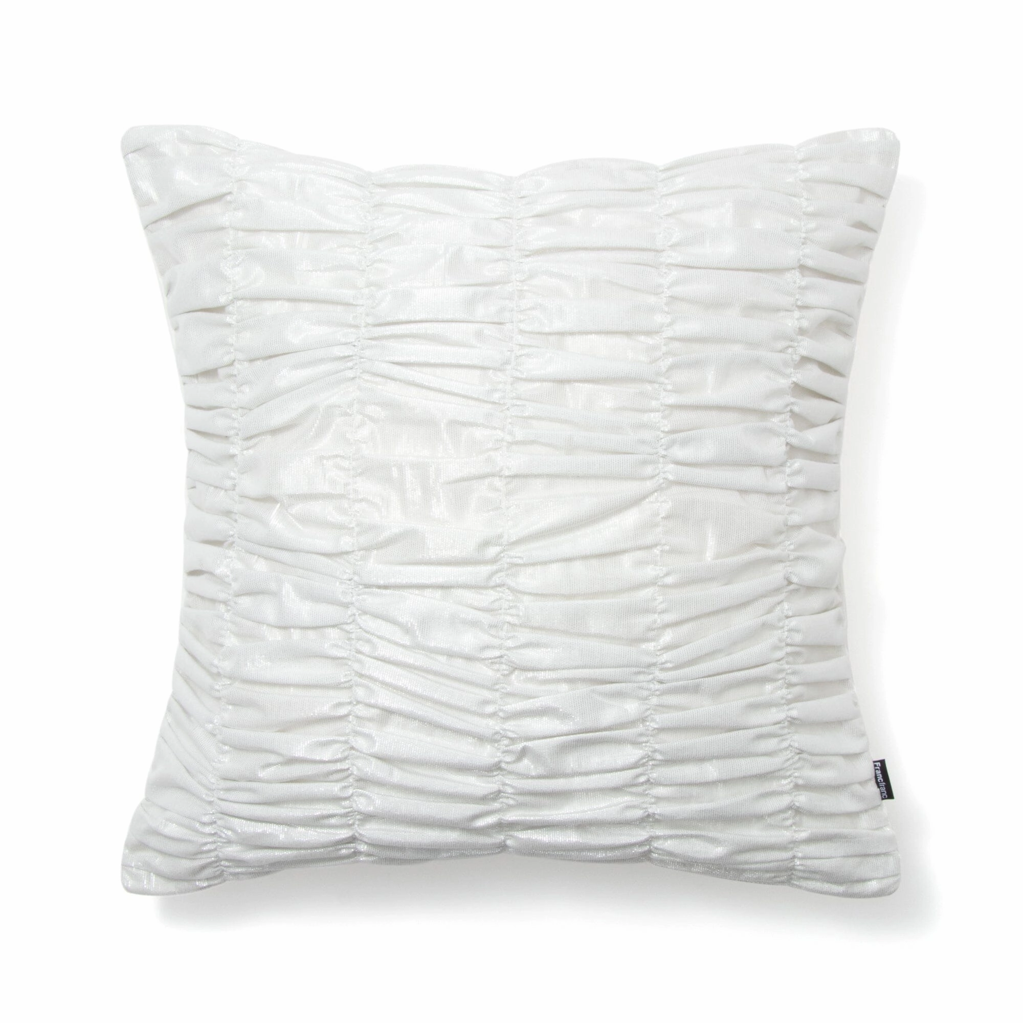 Shiny Gather Cushion Cover 450 x 450  white x Silverbedding sets ,throw blankets 