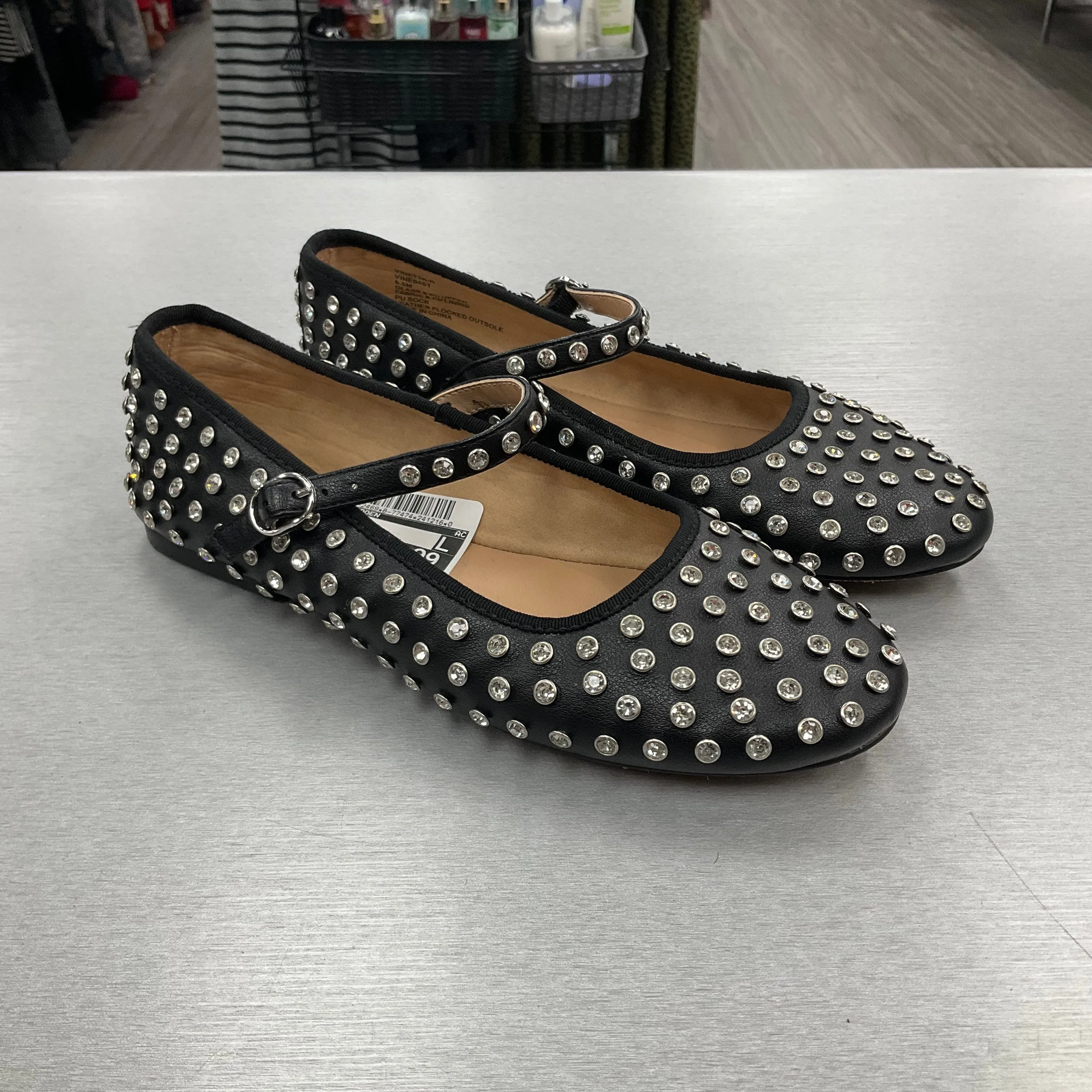 Shoes Flats By Steve Madden In Black & Silver, Size: 6.5 steve madden