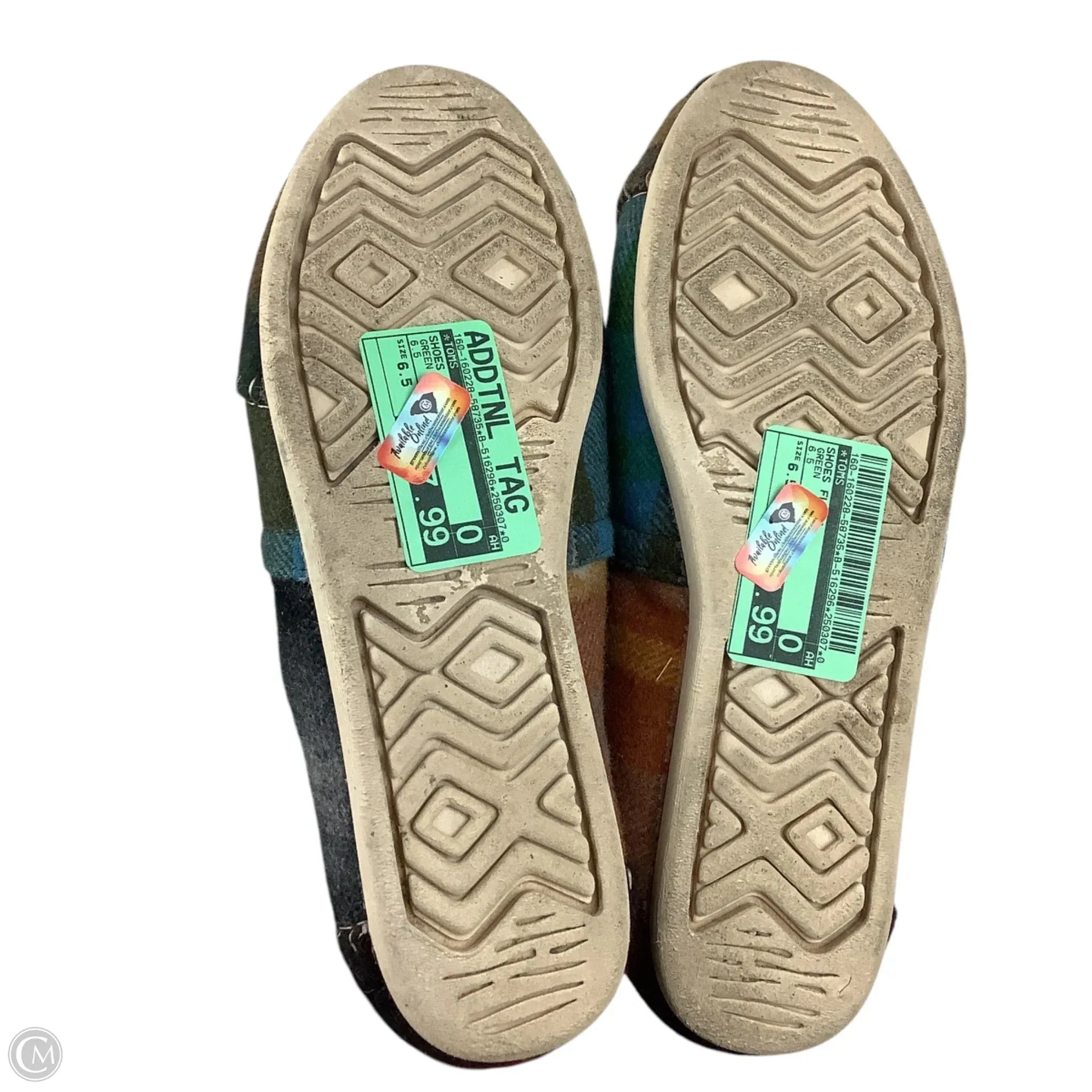 Shoes Flats By Toms In Green, Size: 6.5 toms
