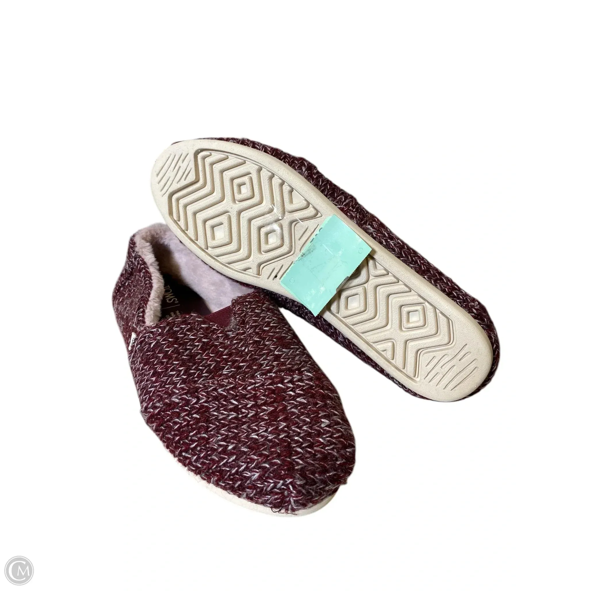 Shoes Flats By Toms In Maroon, Size: 9.5 toms