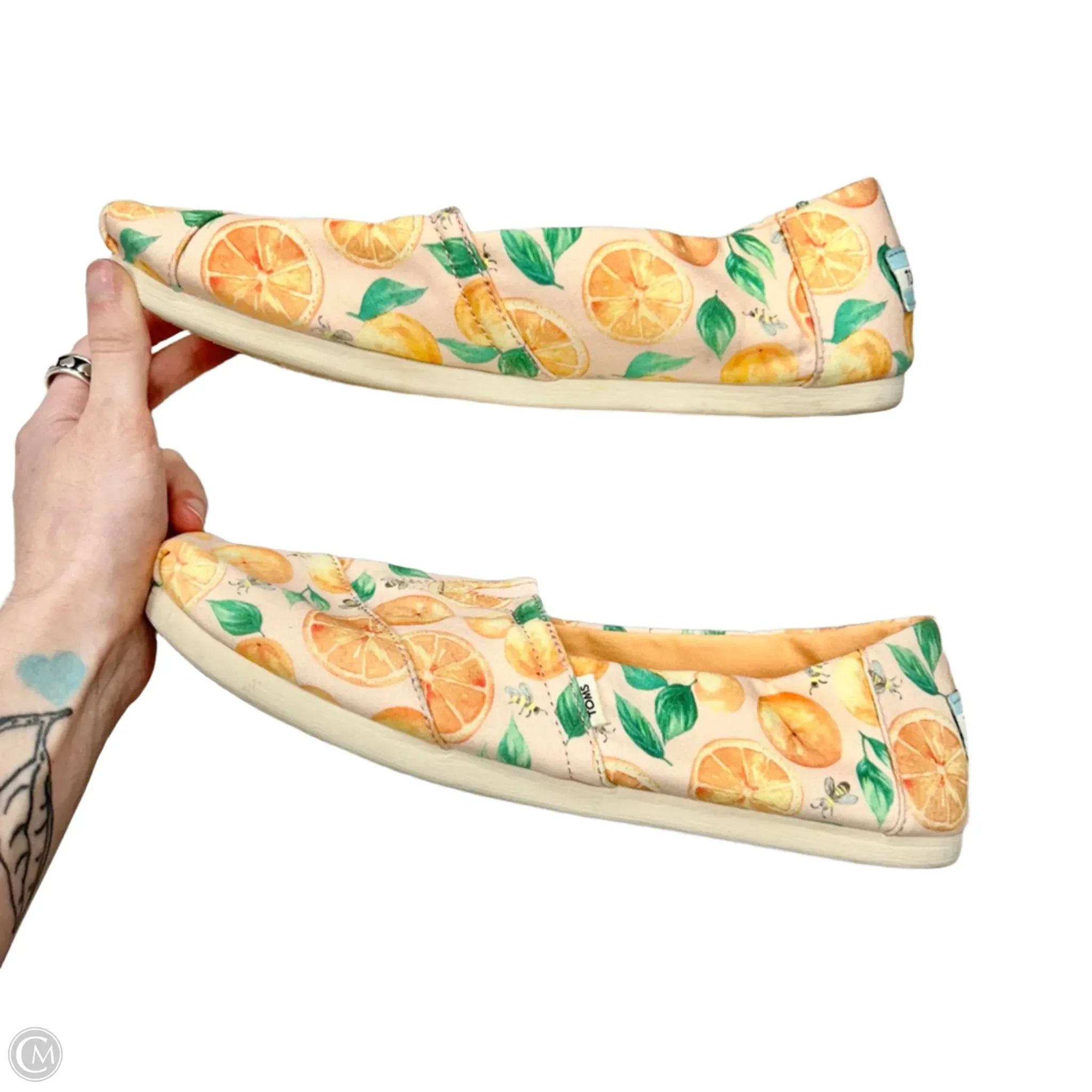 Shoes Flats By Toms In Orange & Pink, Size: 9 toms