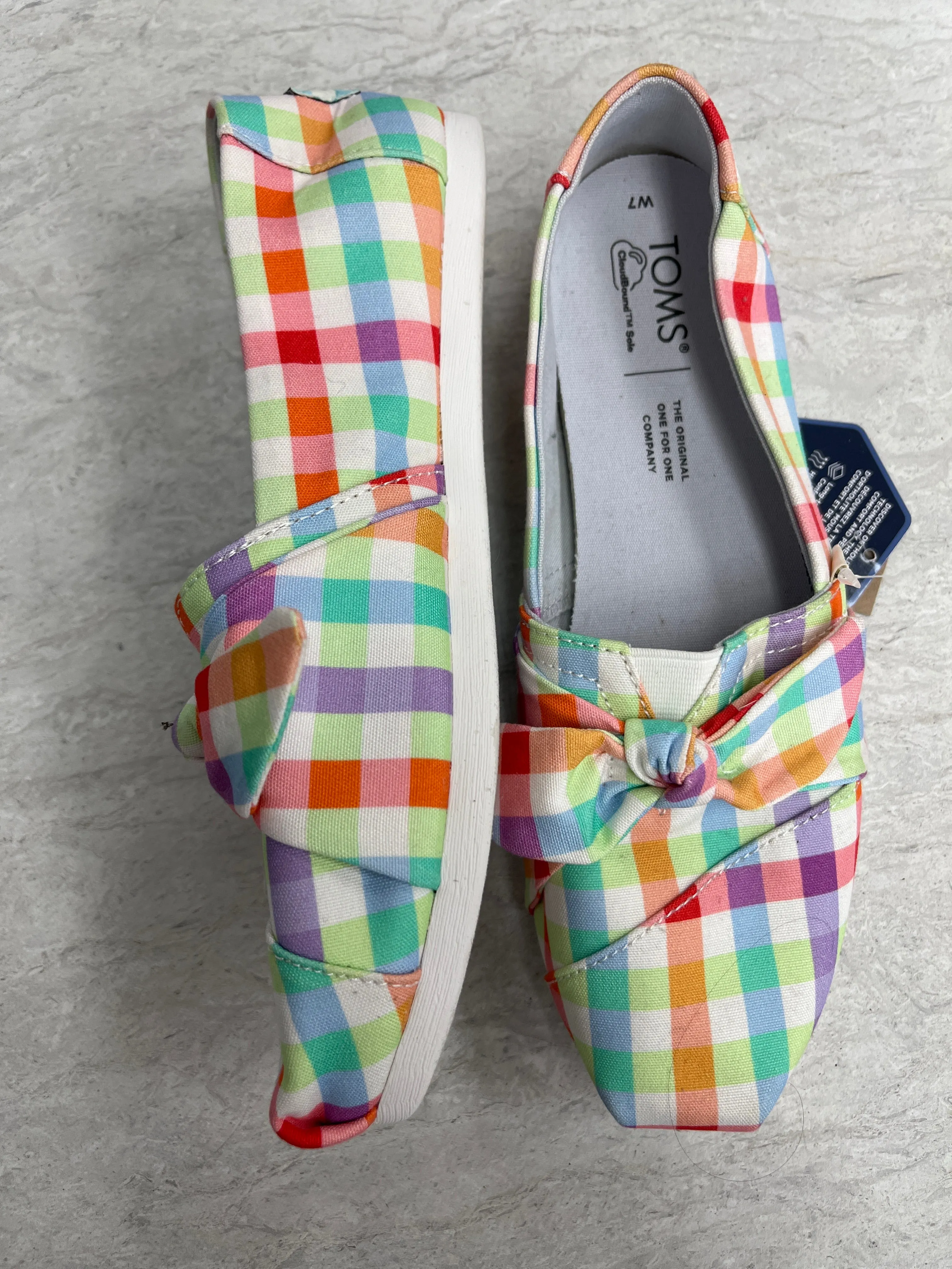 Shoes Flats By Toms In Plaid Pattern, Size: 7 toms