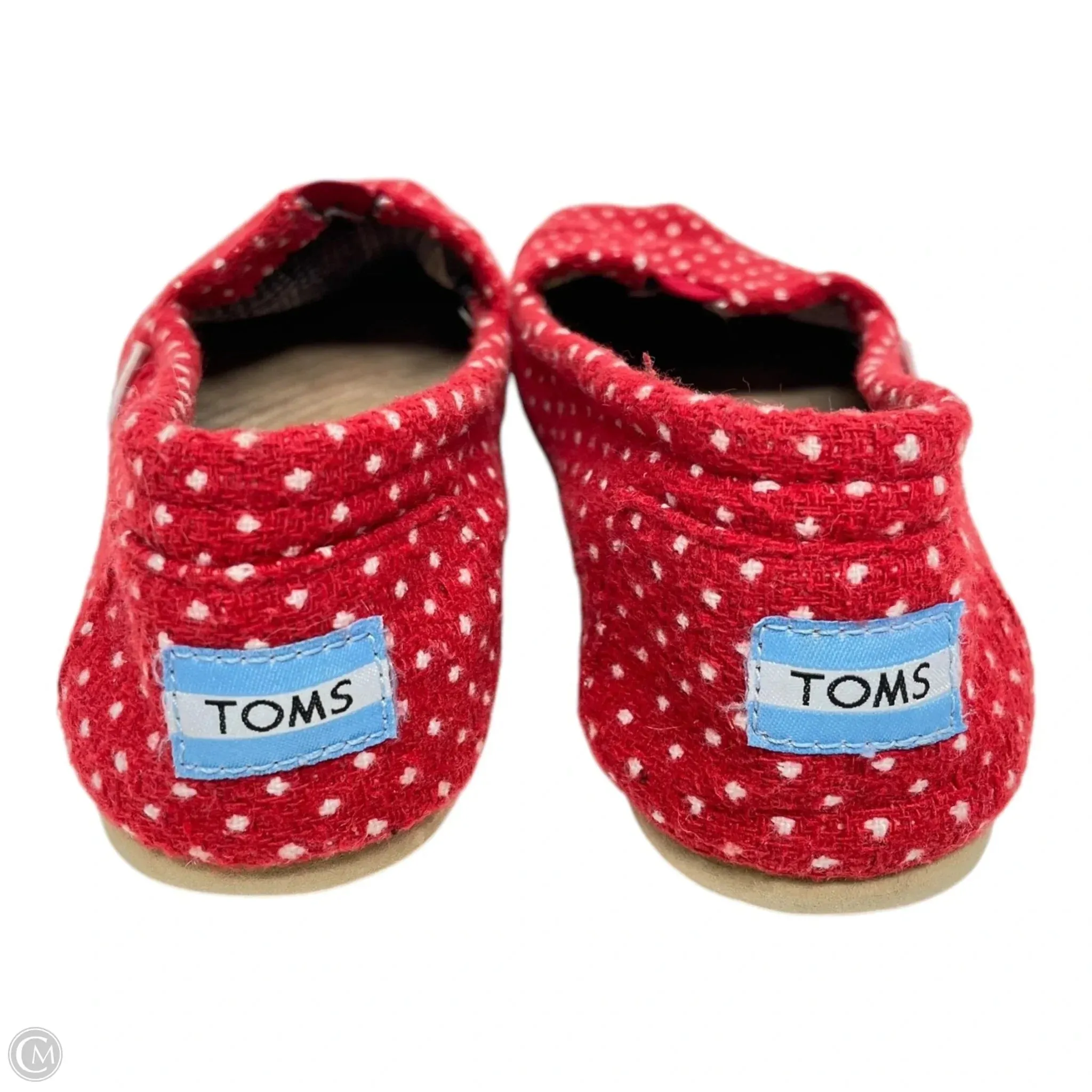 Shoes Flats By Toms In Red & White, Size: 9 toms