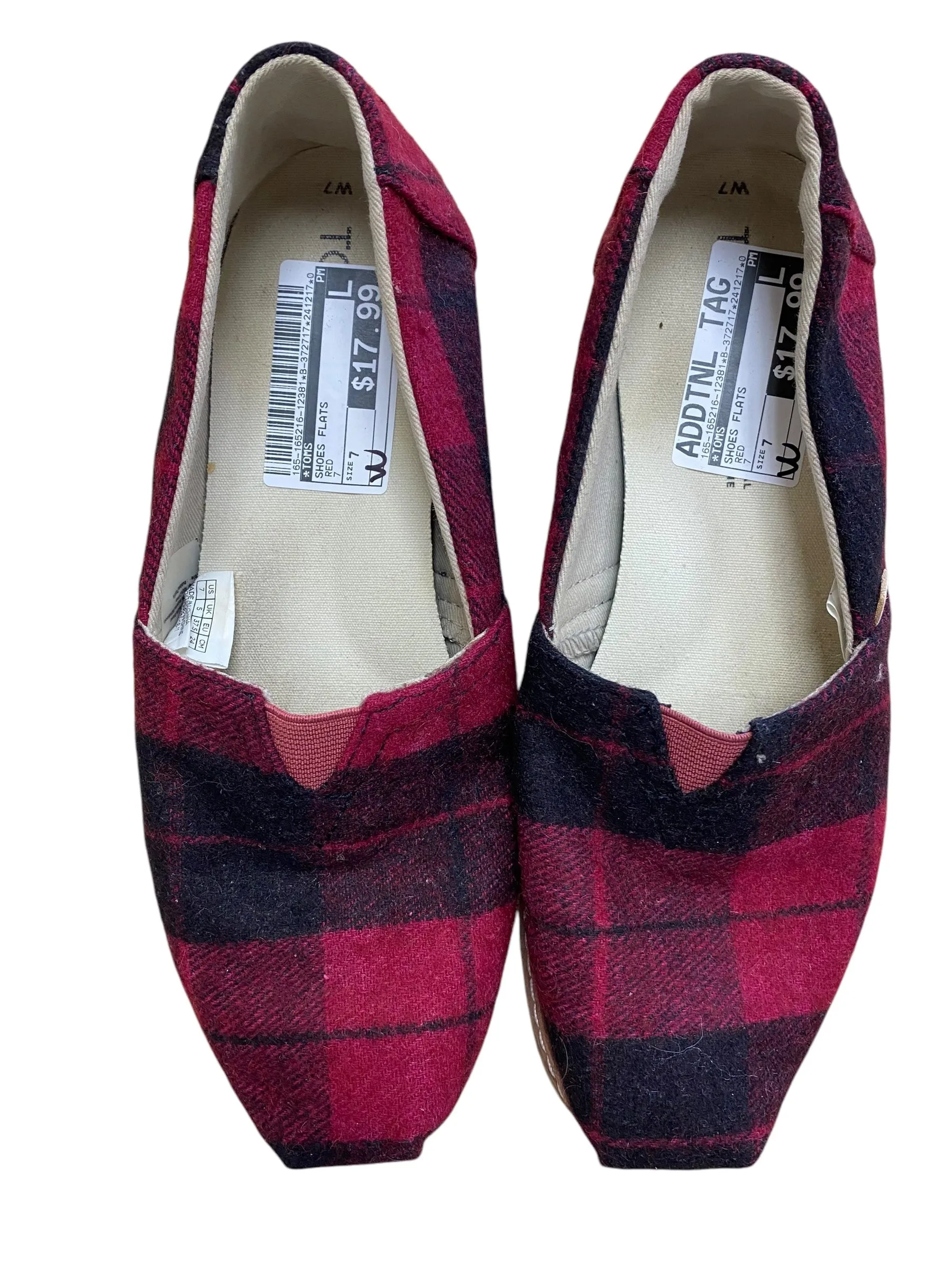 Shoes Flats By Toms In Red, Size: 7 toms