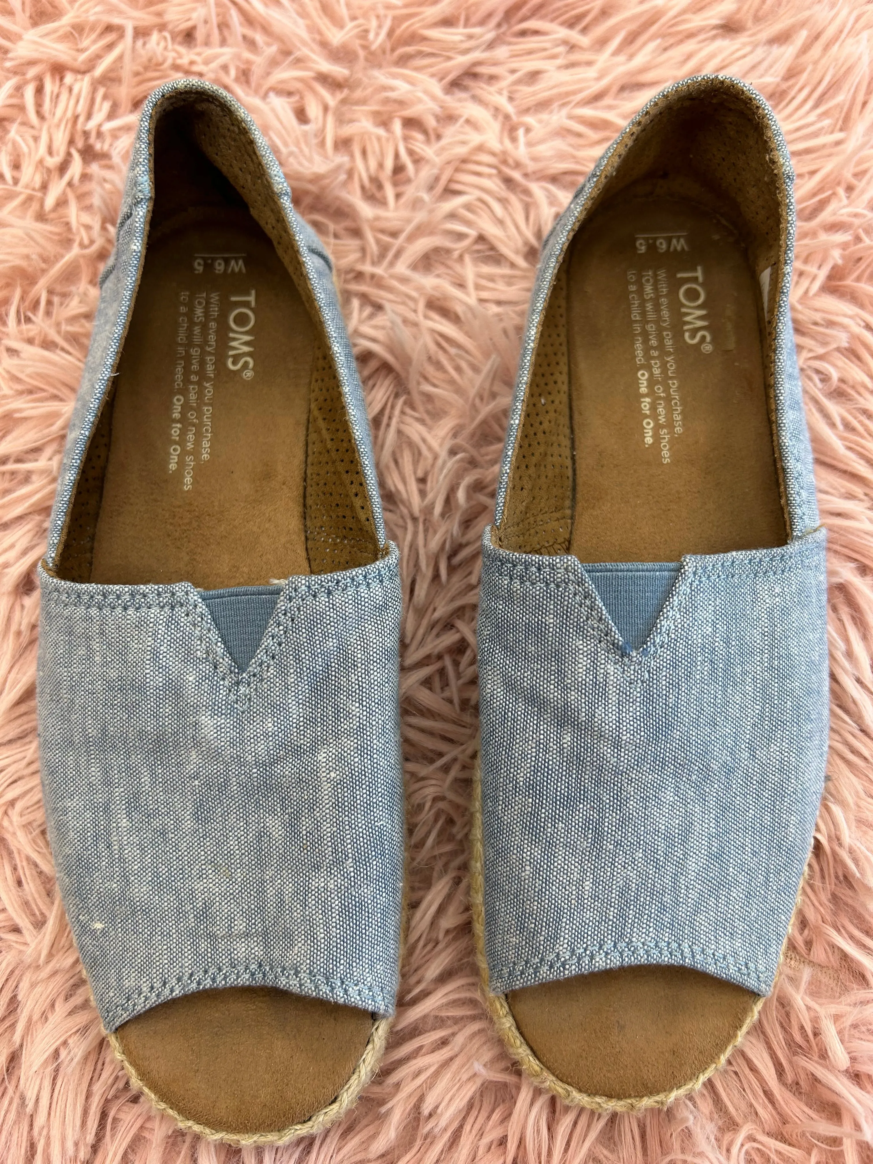 Shoes Flats Espadrille By Toms In Denim, Size: 6.5 toms