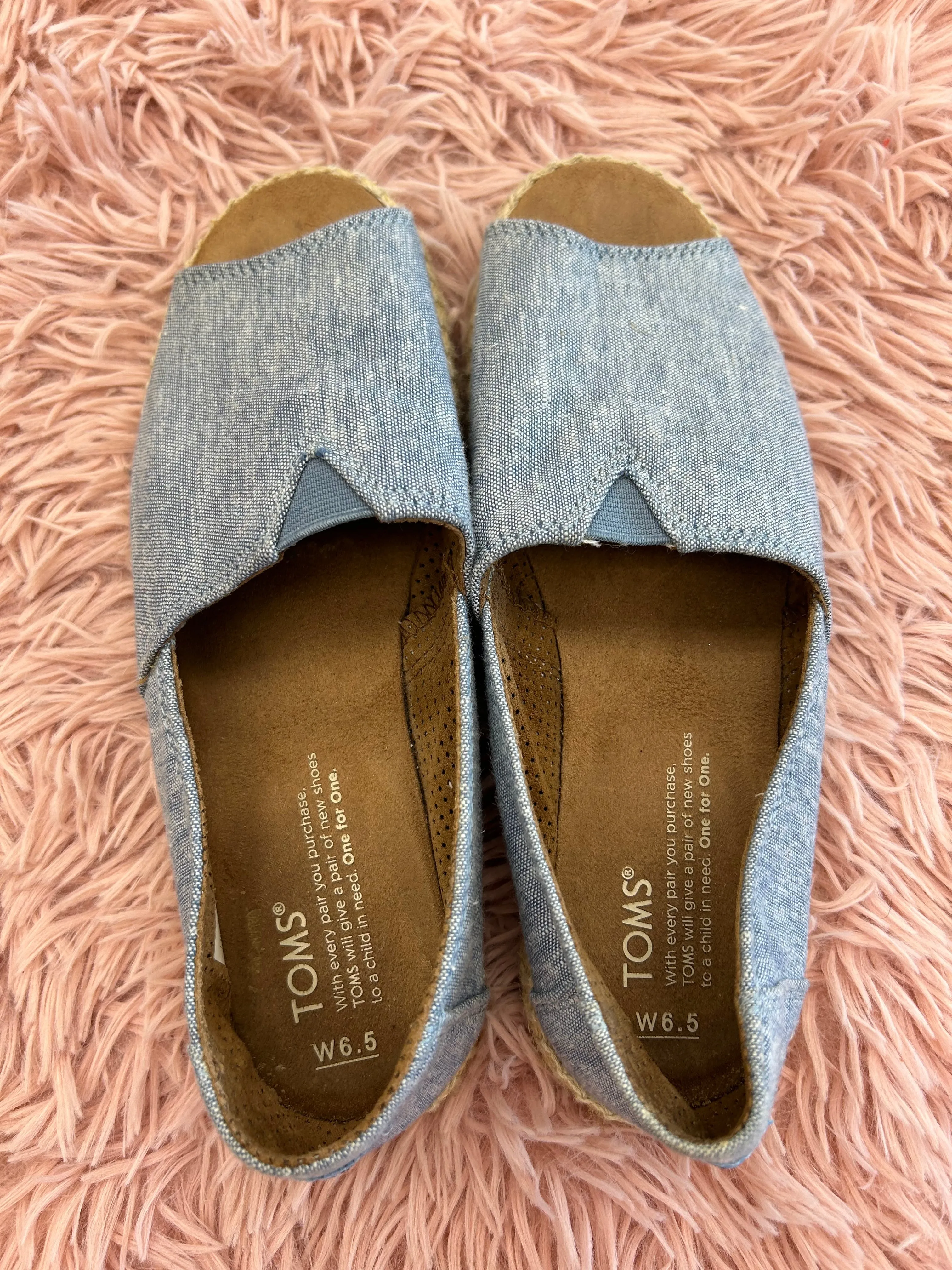 Shoes Flats Espadrille By Toms In Denim, Size: 6.5 toms