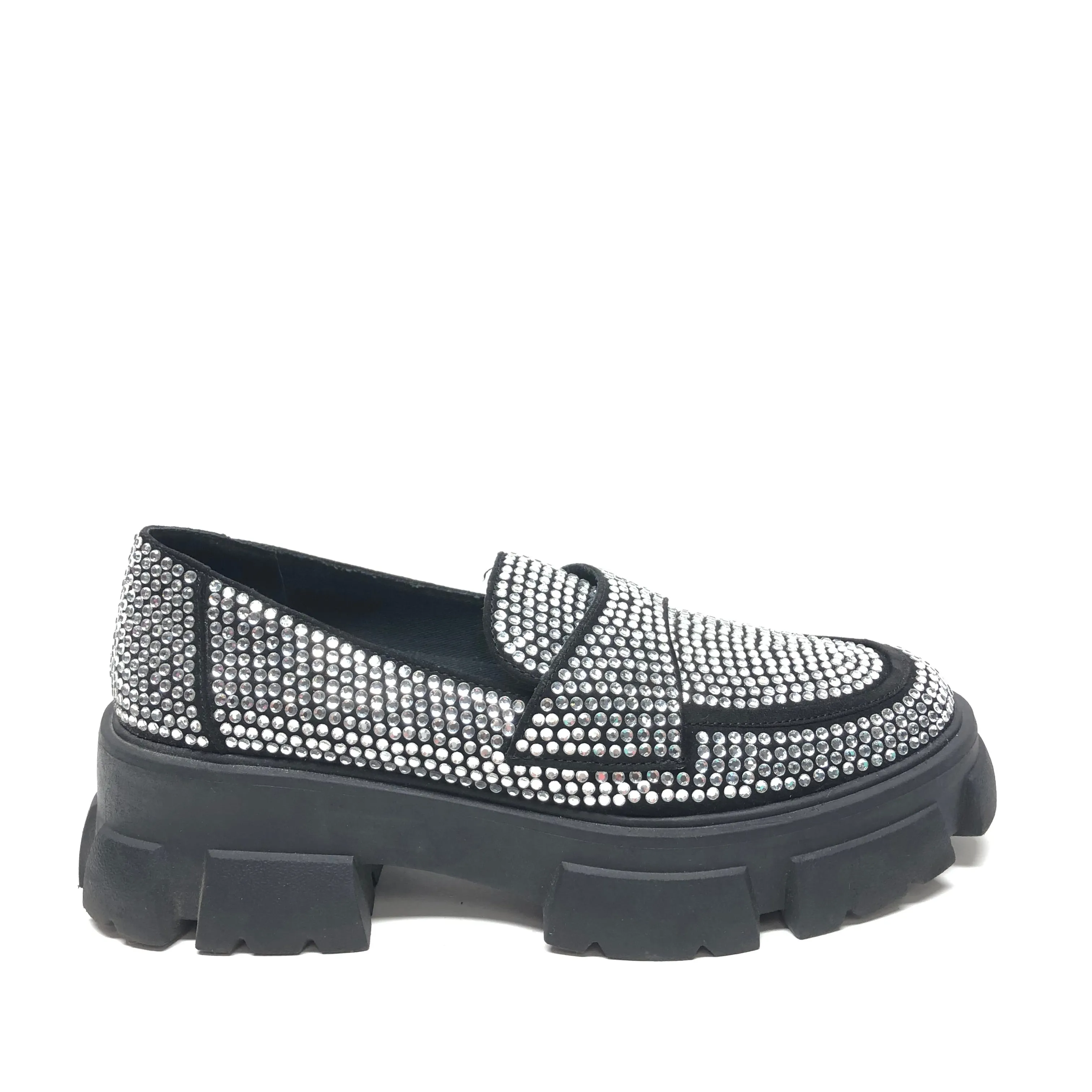 Shoes Heels Block By Steve Madden In Black & Silver, Size: 8 steve madden
