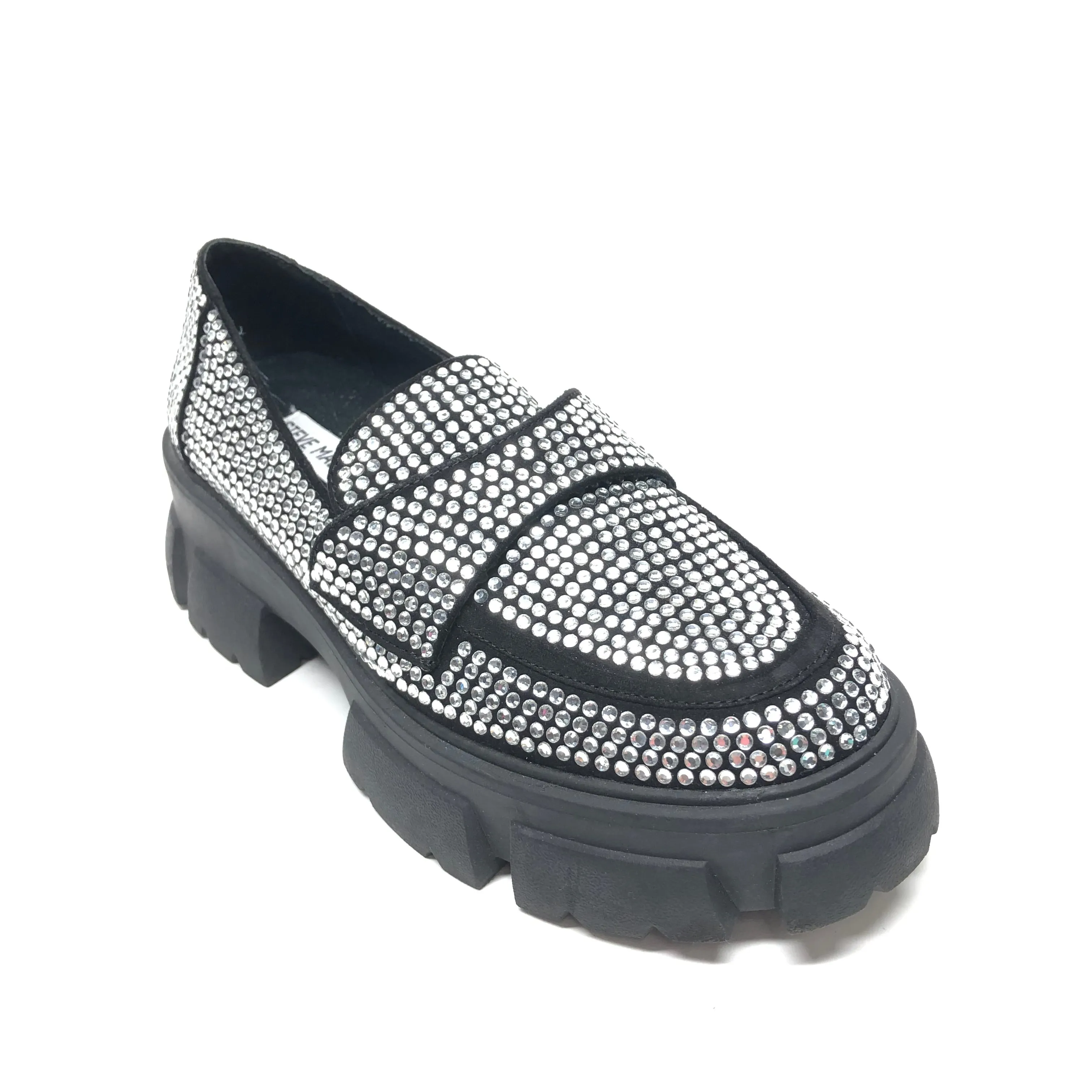 Shoes Heels Block By Steve Madden In Black & Silver, Size: 8 steve madden