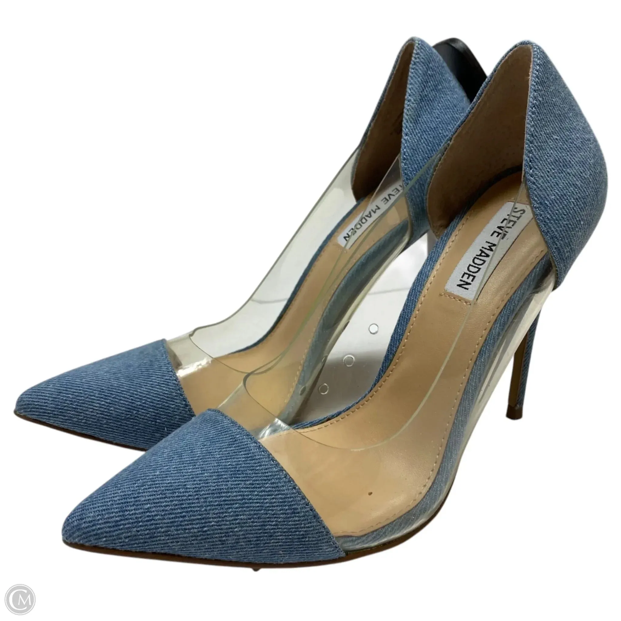 Shoes Heels Stiletto By Steve Madden In Blue Denim, Size: 8 steve madden