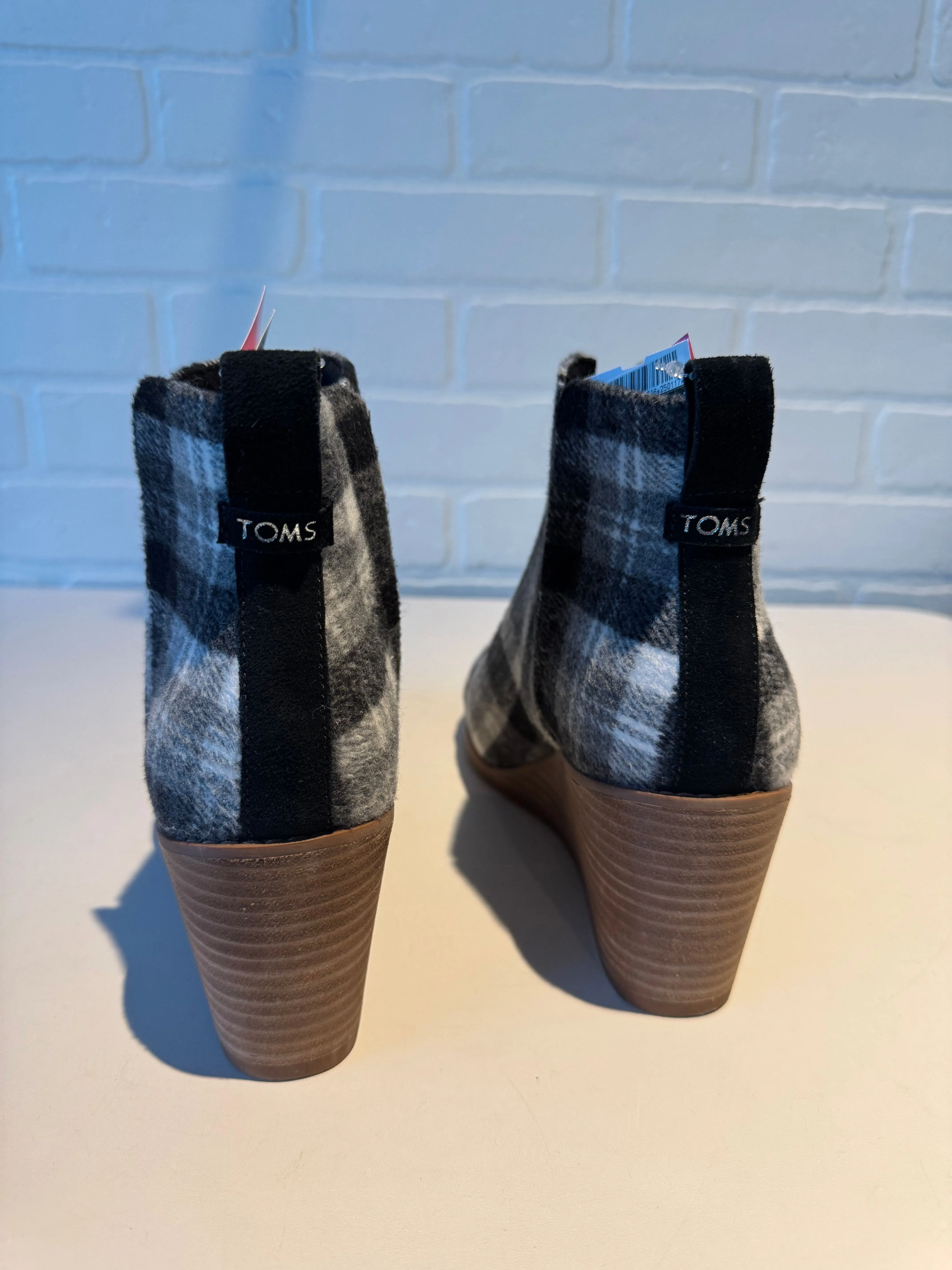 Shoes Heels Wedge By Toms In Black & Grey, Size: 9.5 toms