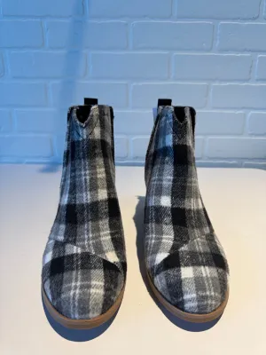 Shoes Heels Wedge By Toms In Black & Grey, Size: 9.5 toms