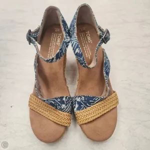 Shoes Heels Wedge By Toms In Blue & Tan, Size: 7 toms