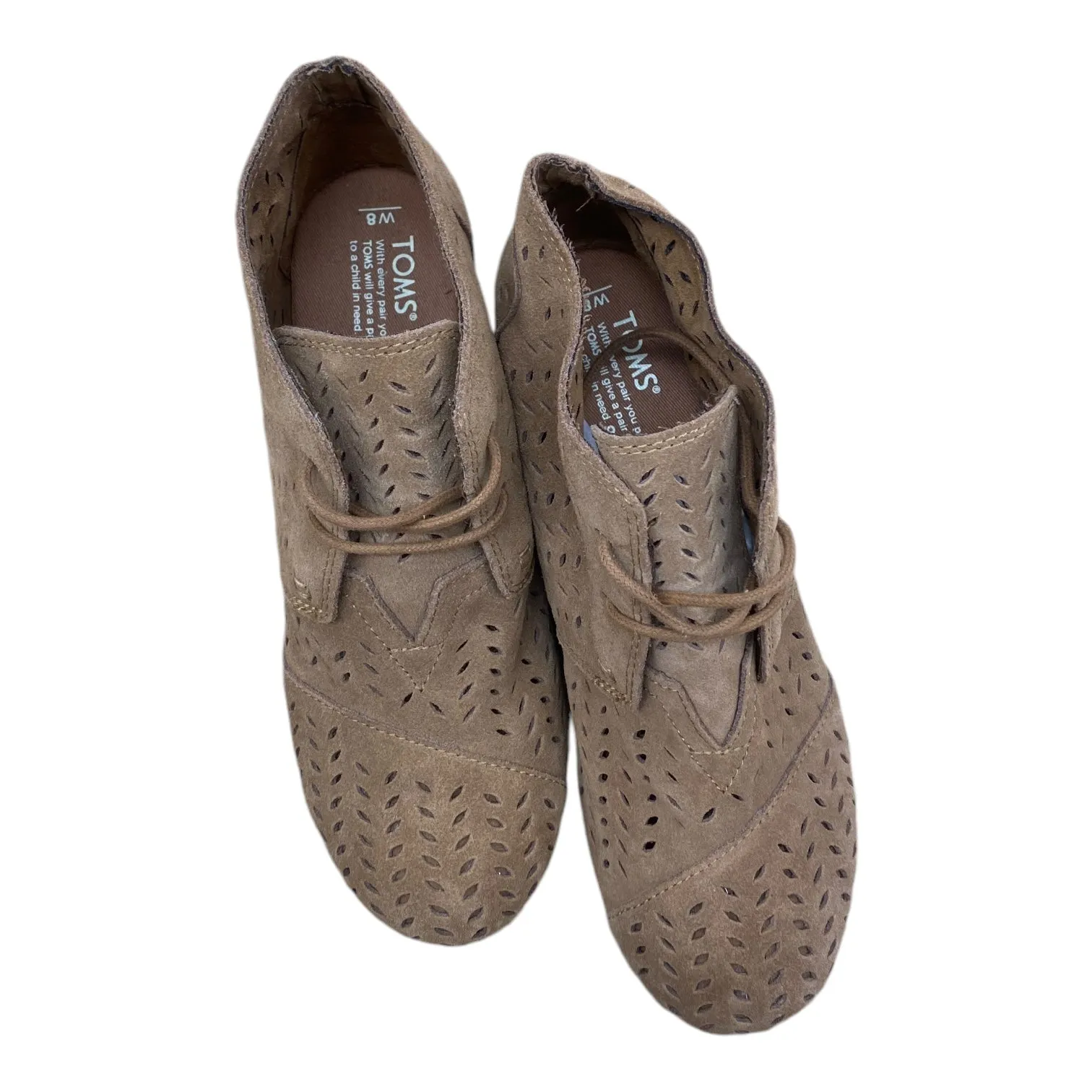 Shoes Heels Wedge By Toms In Brown, Size: 8 toms