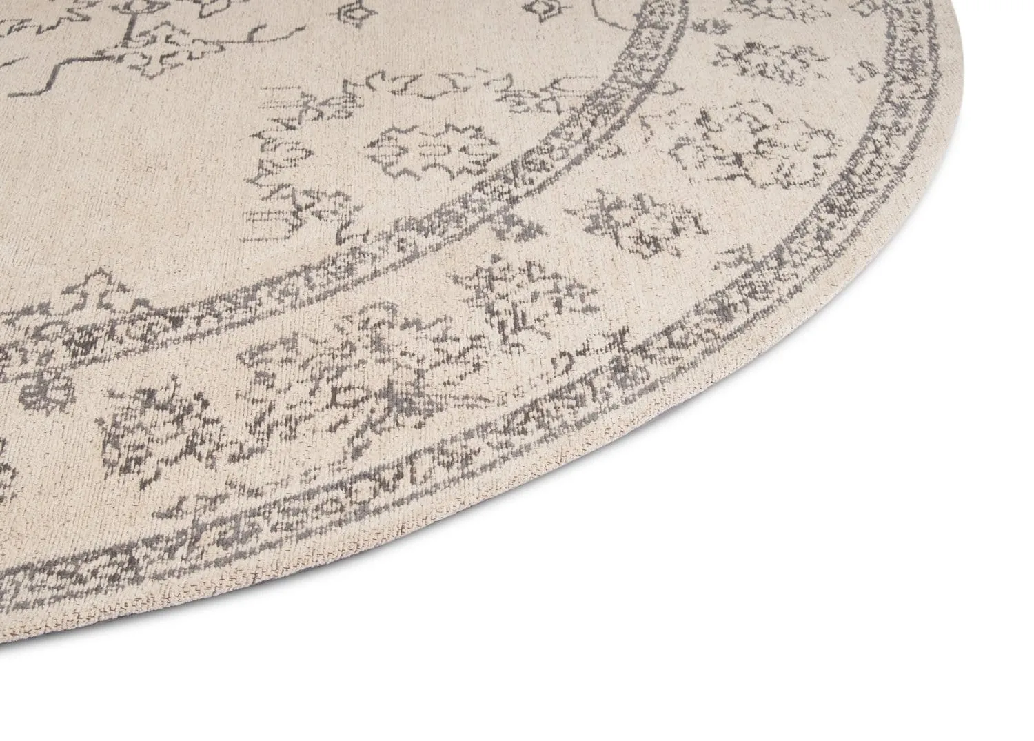 Sienna Beige and Black Scandi Pattern Round Rug *NO RETURNS UNLESS FAULTY