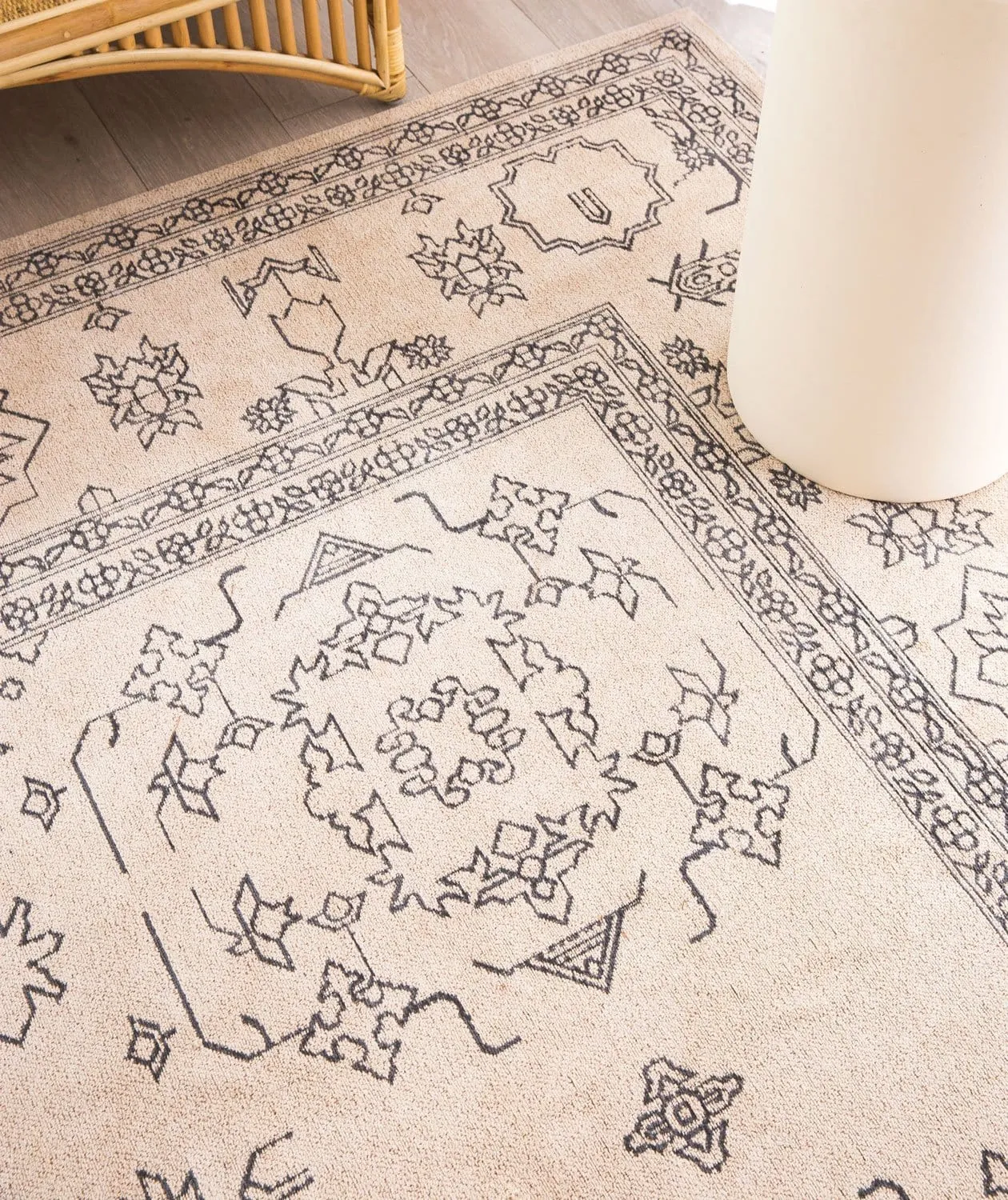 Sienna Beige and Black Scandi Pattern Rug *NO RETURNS UNLESS FAULTY
