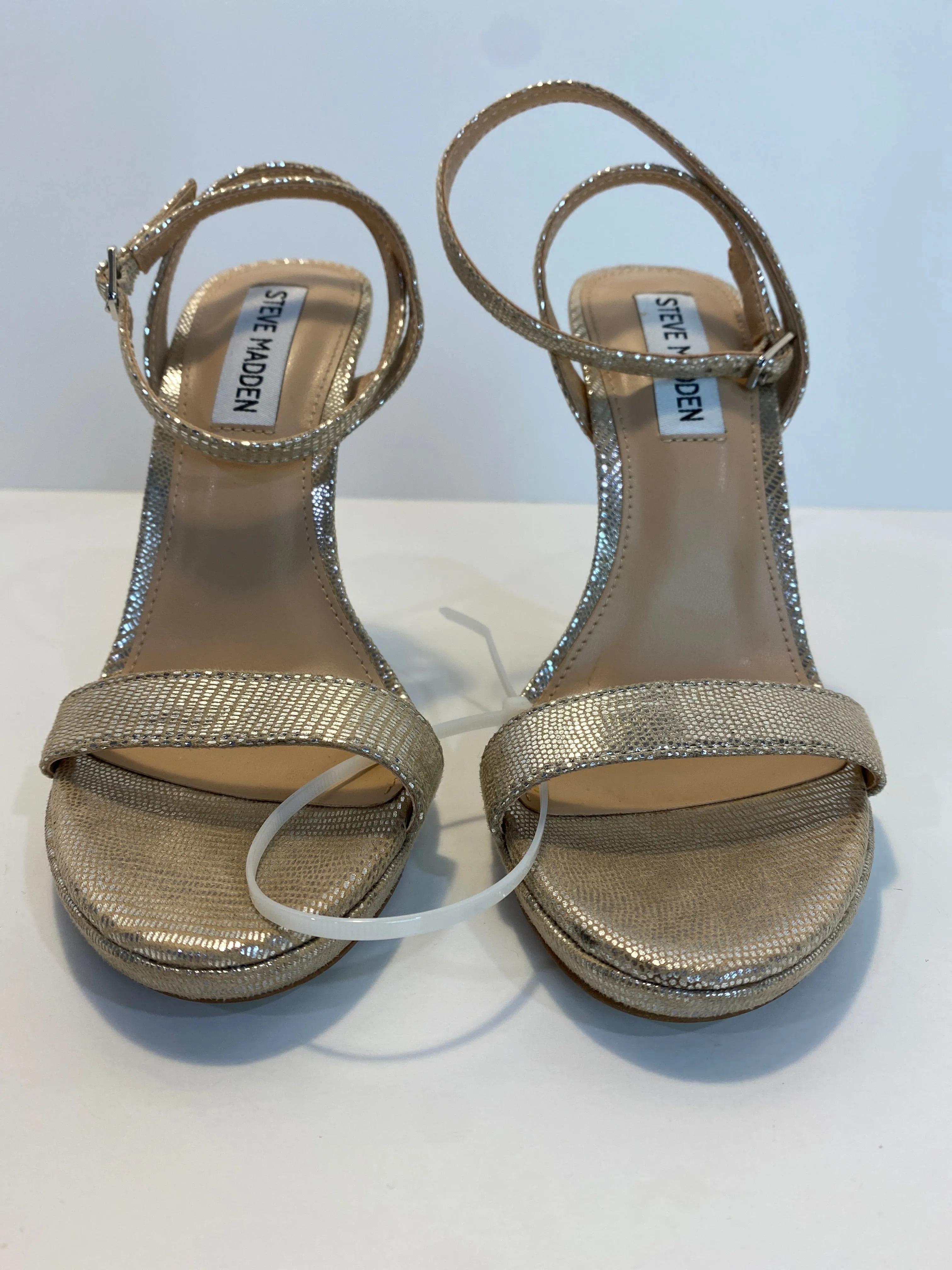 Silver Shoes Heels Stiletto Steve Madden, Size 6 steve madden