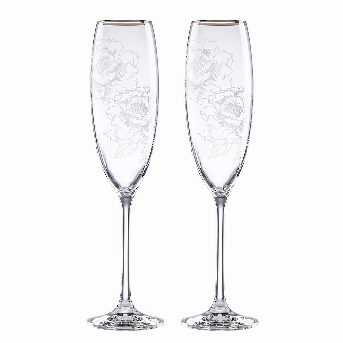 Silver Peony Toasting Fluteglass cups ,personalized mugs 