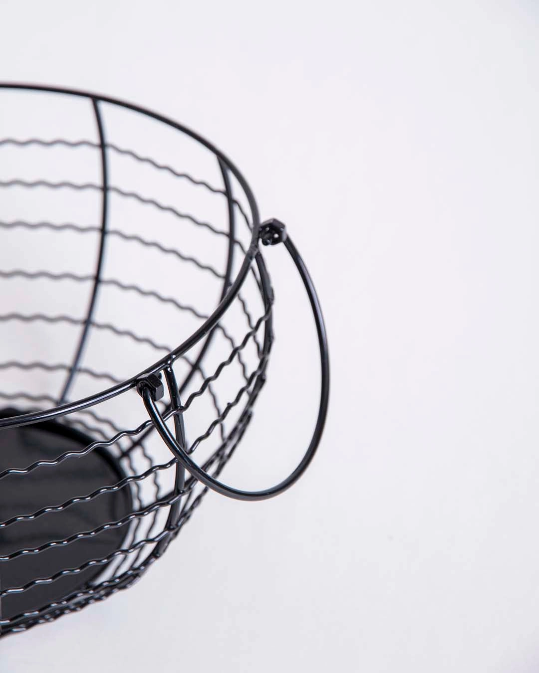 Silver Splatter - Ceramic Top Rooster Basket