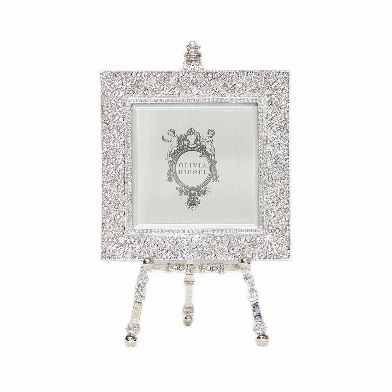 Silver Windsor On Easel Frame - 4" X 4"picture frame ,decorative photo frame 