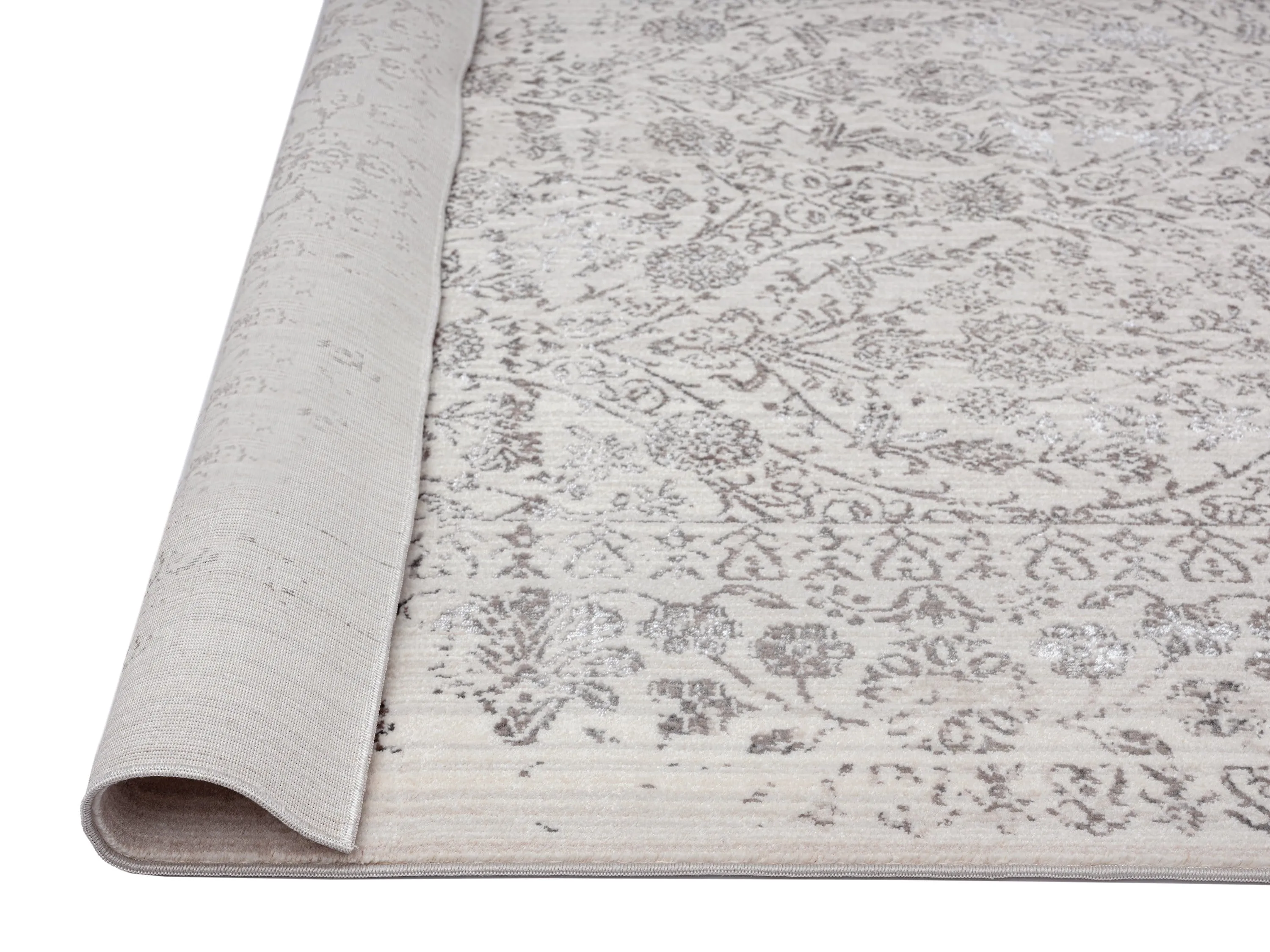 Simran Cream Brown And Silver Traditional Floral Rug *NO RETURNS UNLESS FAULTY