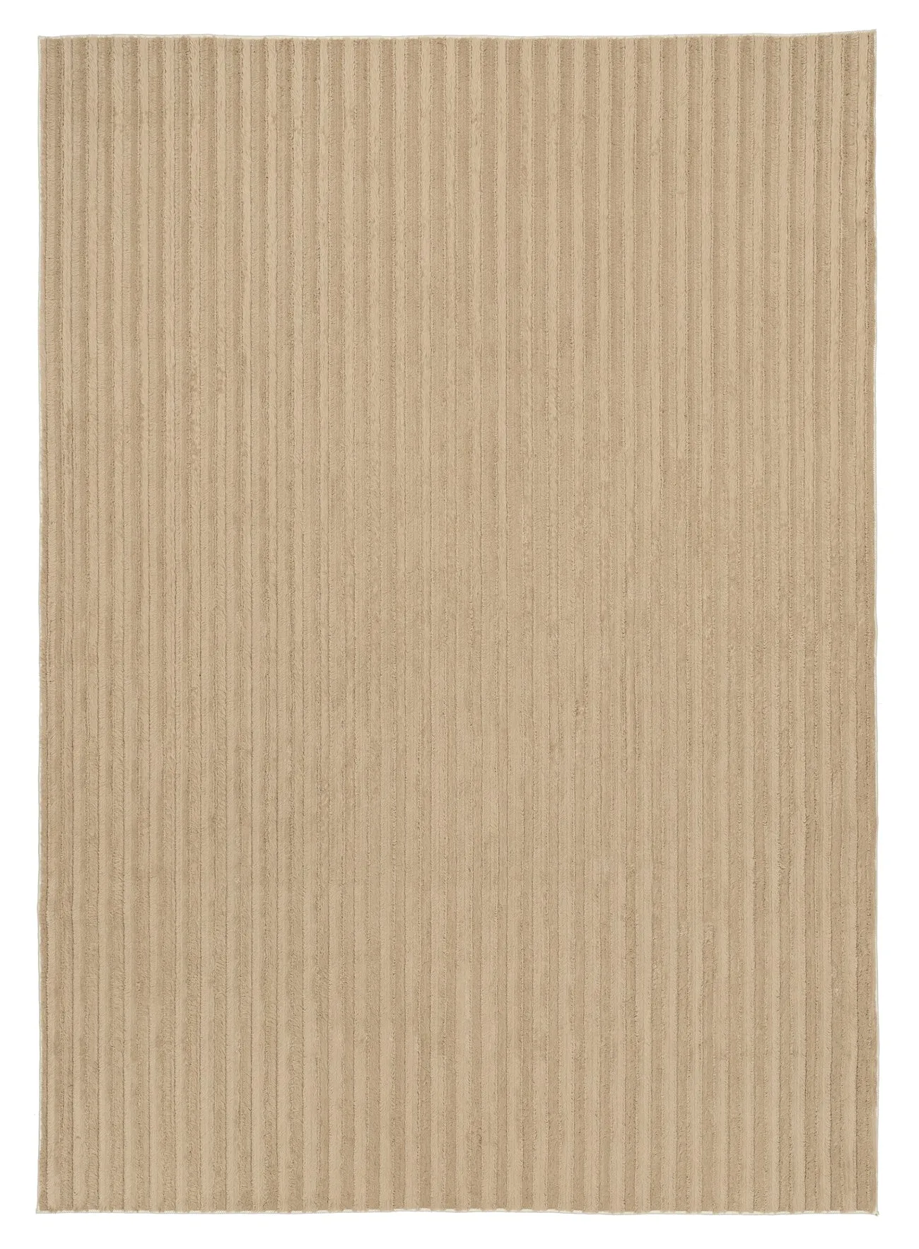 Sitti Beige Striped Washable Faux Fur Rugmodern color block patchwork rug